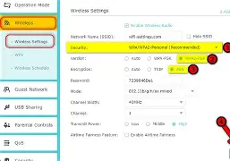 A screenshot showing the SSID settings