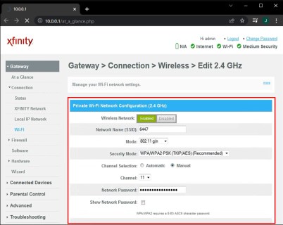 Xfinity Router Security Settings